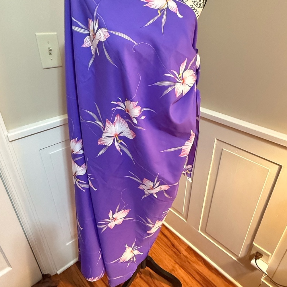 Hilo Hattie Purple Wrap Midi Sarong for Resort Wear